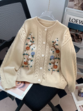 Ndyad twisted round neck embroidered cardigan HZ1024