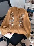 Ndyad twisted round neck embroidered cardigan HZ1024