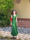 Ndyad exquisite waist satin slim fishtail temperament long skirt HZ1024