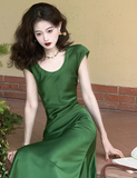 Ndyad exquisite waist satin slim fishtail temperament long skirt HZ1024