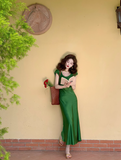 Ndyad exquisite waist satin slim fishtail temperament long skirt HZ1024