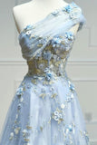 Ndyad A-Line Sweetheart Tulle Appliques Long Prom Dress, Strapless Evening Dress HZ1024