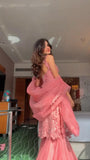 Ndyad Hot Pink Square Neck Mermaid Tulle Appliques Long Prom Dresses Formal Evening Gowns with Capes HZ1024